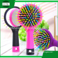 promotional hair brush with mirror cheap handle round plastic hand dressing vanity magic makeup acrylic cosmetic pocket mirror
